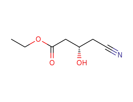 Molecular Structure of 312745-91-8 (Ethyl (S)-4-cyano-3-hydroxybutyrate)