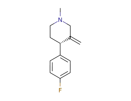 Molecular Structure of 477788-80-0 (Piperidine, 4-(4-fluorophenyl)-1-methyl-3-methylene-, (4S)-)