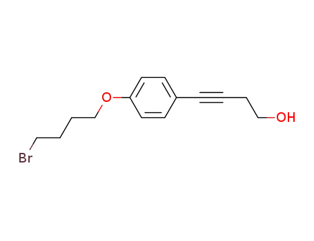 Molecular Structure of 299461-39-5 (3-Butyn-1-ol, 4-[4-(4-bromobutoxy)phenyl]-)