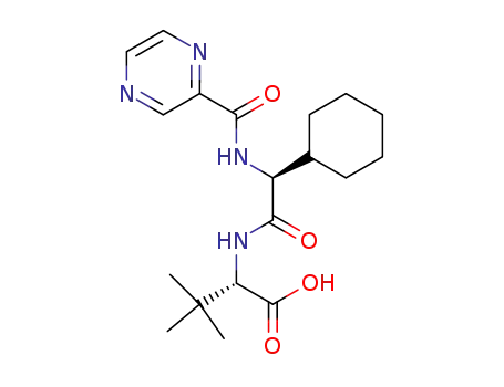 C19H28N4O4  (S)-2-((S)-2-CYCLOHEXYL-2-[(PYRAZINE-2-CARBONYL)-AMINO]-ACETYLAMINO)-3,3-DIMETHYL-BUTYRIC ACID   402958-96-7