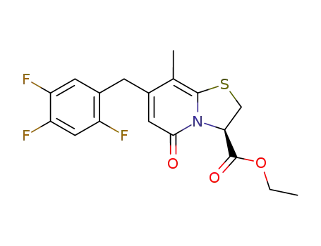 8-methyl-5-oxo-7-(2,4,5-trifluoro-benzyl)-2,3-dihydro-5H-thiazolo[3,2-a]pyridine-3-carboxylic acid ethyl ester
