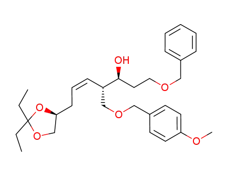 (Z)-(3S,4S)-1-Benzyloxy-7-((S)-2,2-diethyl-[1,3]dioxolan-4-yl)-4-(4-methoxy-benzyloxymethyl)-hept-5-en-3-ol
