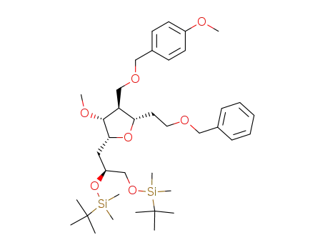 (2S,3S,4R,5R)-2-(2-Benzyloxy-ethyl)-5-[(S)-2,3-bis-(tert-butyl-dimethyl-silanyloxy)-propyl]-4-methoxy-3-(4-methoxy-benzyloxymethyl)-tetrahydro-furan