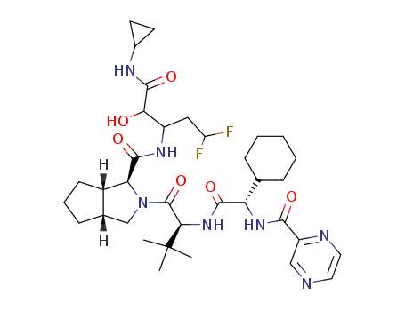 (1S,3aR,6aS)-2-((S)-2-{(S)-2-Cyclohexyl-2-[(pyrazine-2-carbonyl)-amino]-acetylamino}-3,3-dimethyl-butyryl)-octahydro-cyclopenta[c]pyrrole-1-carboxylic acid [1-(cyclopropylcarbamoyl-hydroxy-methyl)-3,3-difluoro-propyl]-amide