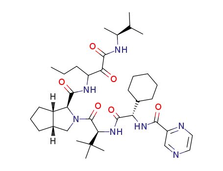 (1S,3aR,6aS)-2-((S)-2-{(S)-2-Cyclohexyl-2-[(pyrazine-2-carbonyl)-amino]-acetylamino}-3,3-dimethyl-butyryl)-octahydro-cyclopenta[c]pyrrole-1-carboxylic acid [1-((S)-1,2-dimethyl-propylaminooxalyl)-butyl]-amide