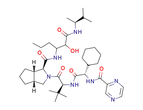 (1S,3aR,6aS)-2-((S)-2-{(S)-2-Cyclohexyl-2-[(pyrazine-2-carbonyl)-amino]-acetylamino}-3,3-dimethyl-butyryl)-octahydro-cyclopenta[c]pyrrole-1-carboxylic acid {1-[((S)-1,2-dimethyl-propylcarbamoyl)-hydroxy-methyl]-butyl}-amide