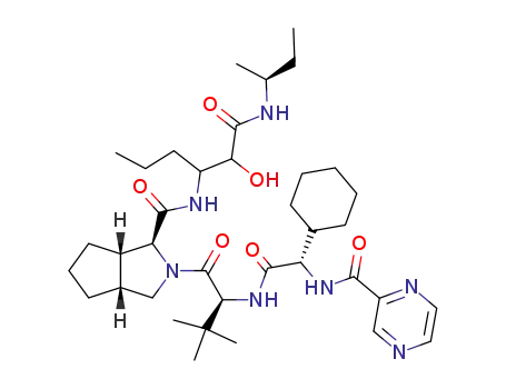 (1S,3aR,6aS)-2-((S)-2-{(S)-2-Cyclohexyl-2-[(pyrazine-2-carbonyl)-amino]-acetylamino}-3,3-dimethyl-butyryl)-octahydro-cyclopenta[c]pyrrole-1-carboxylic acid {1-[((S)-sec-butylcarbamoyl)-hydroxy-methyl]-butyl}-amide
