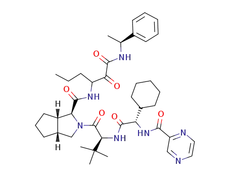 (1S,3aR,6aS)-2-((S)-2-{(S)-2-Cyclohexyl-2-[(pyrazine-2-carbonyl)-amino]-acetylamino}-3,3-dimethyl-butyryl)-octahydro-cyclopenta[c]pyrrole-1-carboxylic acid [1-((S)-1-phenyl-ethylaminooxalyl)-butyl]-amide