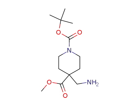 Molecular Structure of 362703-35-3 (METHYL 4-AMINOMETHYL-1-BOC-PIPERIDINE-4-CARBOXYLATE)