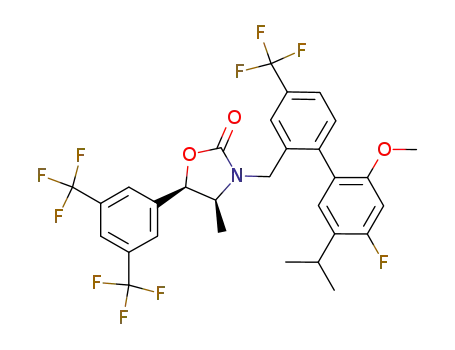 (4S,5R)-5-[3,5-BIS(TRIFLUOROMETHYL)PHENYL]-3-{[4'-FLUORO-2'-METHOXY-5'-(PROPAN-2-YL)-4-(TRIFLUOROMETHYL)BIPHENYL-2-YL]METHYL}-4-METHYL-1,3-OXAZOLIDIN-2-ONE