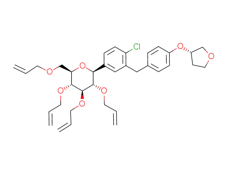1-chloro-4-(2,3,4,6-tetra-O-allyl-D-glucopyranos-1-yl)-2-(4-(S)-tetrahydrofuran-3-yloxy-benzyl)-benzene