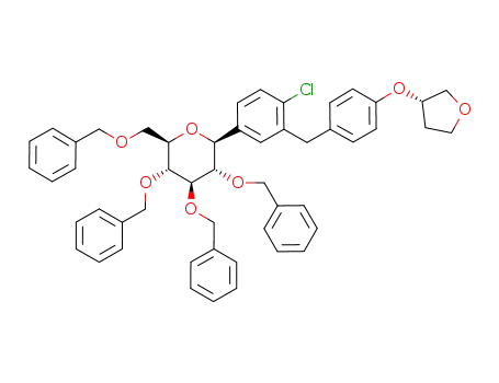 2,3,4,6-tetra-O-benzyl-1-deoxy-1-((S)-(4-chloro-3-(4-(tetrahydrofuran-3-yl)oxy)benzyl)phenyl)-β-D-glucopyranose