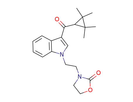 3-(2-(3-(2,2,3,3-tetramethylcyclopropanecarbonyl)-1H-indol-1-yl)ethyl)oxazolidin-2-one