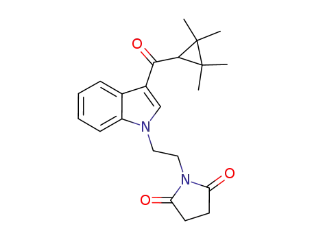 1-(2-(3-(2,2,3,3-tetramethylcyclopropanecarbonyl)-1H-indol-1-yl)ethyl)pyrrolidin-2,5-dione