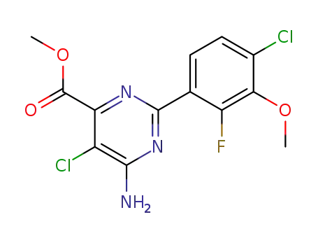 methyl 6-amino-5-chloro-2-(4-chloro-2-fluoro-3-methoxyphenyl)pyrimidine-4-carboxylate