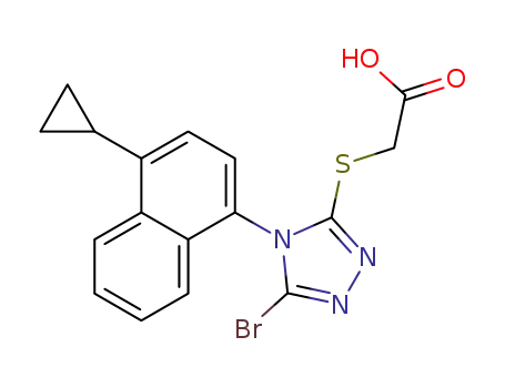 2-{[5-bromo-4-(4-cyclopropylnaphthalen-1-yl)-4H-1,2,4-triazol-3-yl]sulfanyl}acetic acid