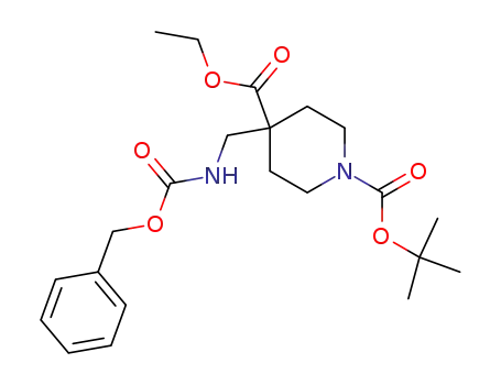 4-benzyloxycarbonylaminomethyl-4-ethoxycarbonylpiperidine-1-carboxylic acid tert-butyl ester