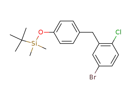 Molecular Structure of 864070-19-9 (Silane,[4-[(5-broMo-2-chlorophenyl)Methyl]phenoxy](1,1-diMethylethyl)diMethyl-)