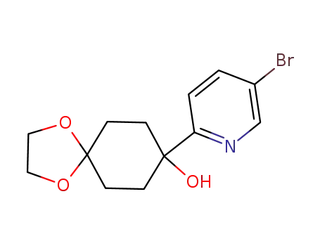 Molecular Structure of 708274-37-7 (8-(5-bromopyridin-2-yl)-1,4-dioxaspiro[4.5]decan-8-ol)