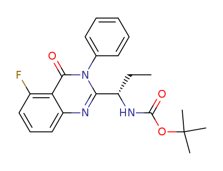 (S)-tert-butyl (1-(5-fluoro-4-oxo-3-phenyl-3,4-dihydroquinazolin-2-yl)propyl)carbaMate（CAL101 N-2 step）