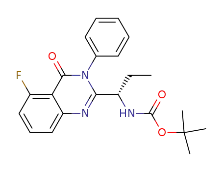 Molecular Structure of 870281-85-9 ((S)-tert-butyl (1-(5-fluoro-4-oxo-3-phenyl-3,4-dihydroquinazolin-2-yl)propyl)carbaMate)