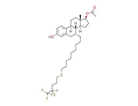Molecular Structure of 875573-69-6 (Estra-1,3,5(10)-triene-3,17-diol,7-[9-[(4,4,5,5,5-pentafluoropentyl)thio]nonyl]-,17-acetate,(7a,17b)-)