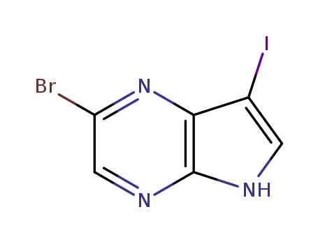 2-bromo-7-iodo-5H-pyrrolo[2,3-b]pyrazine cas no. 875781-44-5 97%