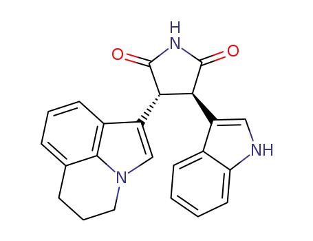 Molecular Structure of 905854-02-6 (3-(5,6-Dihydro-4H-pyrrolo[3,2,1-ij]quinolin-1-yl)-4-(1H-indol-3-yl)-pyrrolidine-2,5-dione)