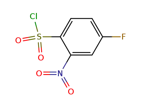 Molecular Structure of 568586-10-7 (Benzenesulfonyl chloride, 4-fluoro-2-nitro- (9CI))