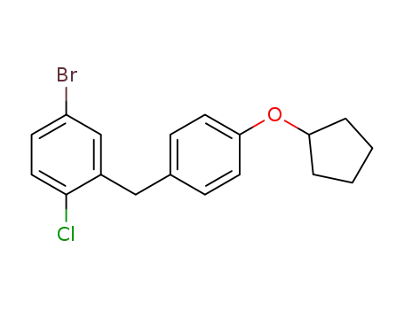 Molecular Structure of 915095-88-4 (2-(4-(cyclopentyloxy)benzyl)-4-bromo-1-chlorobenzene)