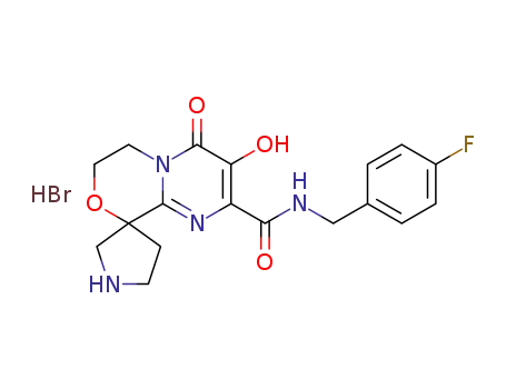 N-(4-fluorobenzyl)-3-hydroxy-4-oxo-6,7-dihydro-4H-spiro[pyrimido[2,1-c][1,4]oxazine-9,3'-pyrrolidine]-2-carboxamide hydrobromide