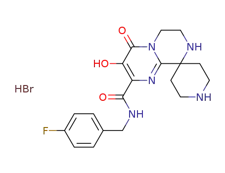 N-(4-fluorobenzyl)-3'-hydroxy-4'-oxo-4',6',7',8'-tetrahydrospiro[piperidine-4,9'-pyrazino[1,2-a]pyrimidine]-2'-carboxamide hydrobromide