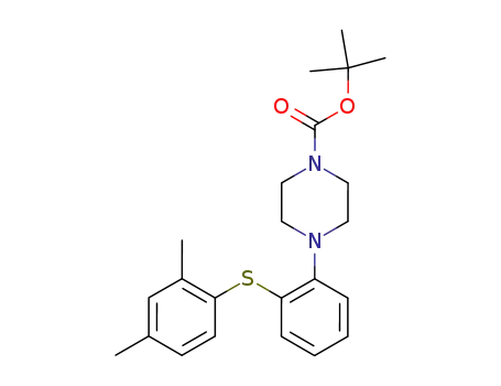 Molecular Structure of 960203-42-3 (4-[2-(2,4-DiMethylphenylsulfanyl)phenyl]piperazine-1-carboxylic acid tert-butyl ester)