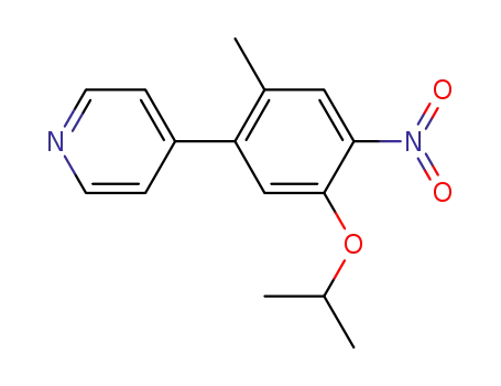 Molecular Structure of 1032903-62-0 (4-(5-isopropoxy-2-Methyl-4-nitrophenyl)pyridine)