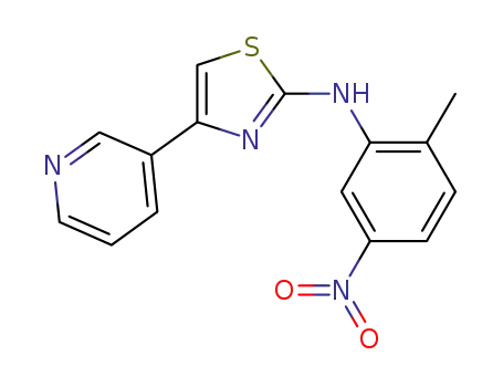 Molecular Structure of 1048007-94-8 (N-(2-Methyl-5-nitrophenyl)-4-(3-pyridinyl)-2-thiazolamine)