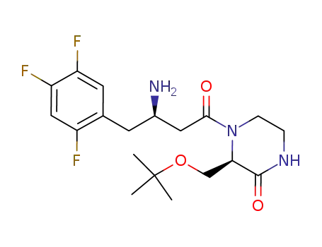 ((R)-4-[(R)-3-amino-4-(2,4,5-trifluorophenyl)-butanoyl]-3-(t-butoxymethyl)piperazin-2-one)