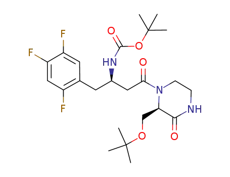 t-butyl (R)-4-[(R)-2-(t-butoxymethyl)-3-oxopiperazin-1-yl]-4-oxo-1-(2,4,5-trifluorophenyl)butan-2-ylcarbamate
