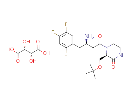 (R)-4-[(R)-3-amino-4-(2,4,5-trifluorophenyl)butanoyl]-3-(t-butoxymethyl)piperazin-2-one L-tartrate