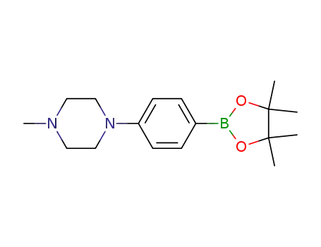 Molecular Structure of 747413-21-4 (1-METHYL-4-[4-(4,4,5,5-TETRAMETHYL-1,3,2-DIOXABOROLAN-2-YL)PHENYL]PIPERAZINE)