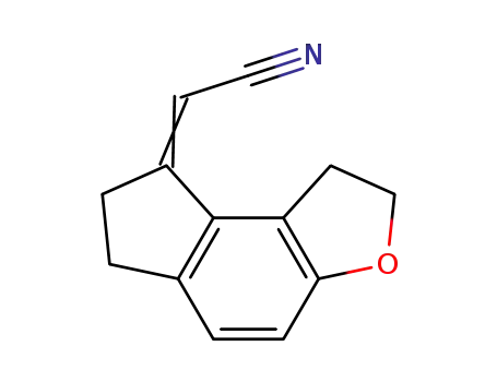 Molecular Structure of 221530-44-5 ((1,2,6,7,-Tetrahydro-8H-indeno[5,4-b]furan-8-ylidene)acetonitrile)