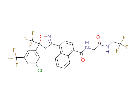 4-(5-(3-chloro-5-(trifluoromethyl)phenyl)-4,5-dihydro-5-(trifluoromethyl)-3-isoxazolyl)-N-(2-oxo-2-((2,2,2-trifluoroethyl)amino))ethyl-1-naphthalenecarboxamide
