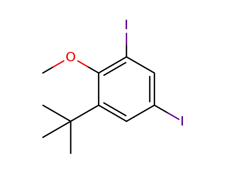 Molecular Structure of 1132940-51-2 (1-(Tert-butyl)-3,5-diiodo-2-methoxybenzene)