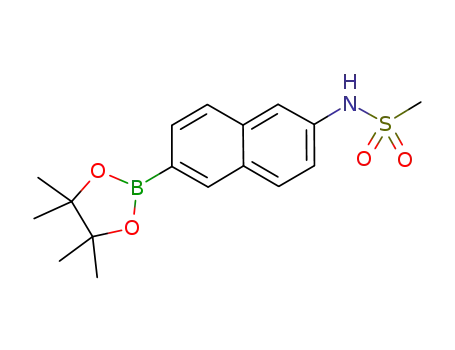Molecular Structure of 1132940-88-5 (N-(6-(4,4,5,5-TetraMethyl-1,3,2-dioxaborolan-2-yl)-naphthalen-2-yl)MethanesulfonaMide)