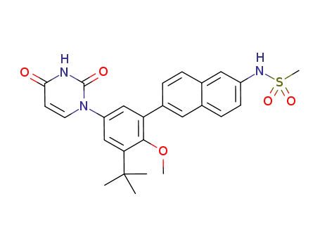 N-(6-(3-(tert-Butyl)-5-(2,4-dioxo-3,4-dihydropyrimidin-1(2H)-yl)-2-methoxyphenyl)naphthalen-2-yl)methanesulfonamide
