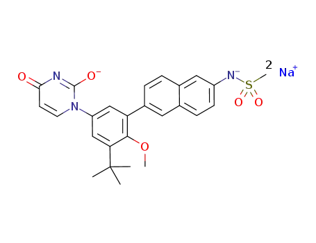 N-(6-(3-tert-butyl-5-(2,4-dioxo-3,4-dihydropyrimidin-1(2H)-yl)-2-methoxyphenyl)naphthalen-2-yl)methanesulfonamide disodium salt