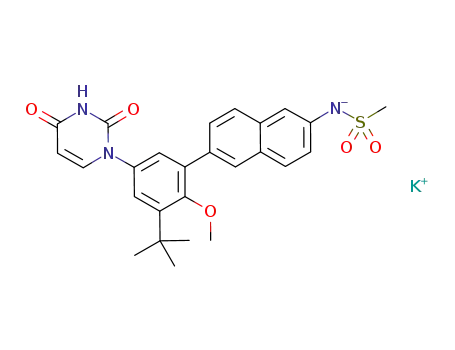 N-(6-(3-tert-butyl-5-(2,4-dioxo-3,4-dihydropyrimidin-1(2H)-yl)-2-methoxyphenyl)naphthalen-2-yl)methanesulfonamide monopotassium salt