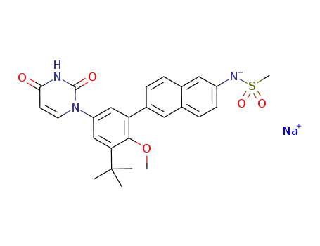 sodium N-{6-[3-tert-butyl-5-(2,4-dioxo-3,4-dihydropyrimidin-1(2H)-yl)-2-methoxyphenyl]naphthalen-2-yl}methanesulfonamide