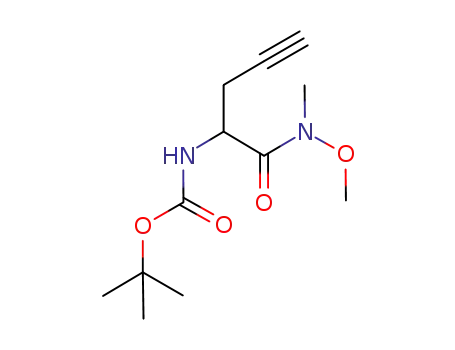 Molecular Structure of 1172623-95-8 (tert-butyl (1-[Methoxy(Methyl)aMino]-1-oxopent-4-yn-2-yl)carbaMate)