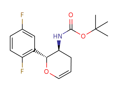 Molecular Structure of 1172623-98-1 (tert-butyl [(2R,3S)-2-(2,5-difluorophenyl)-3,4-dihydro-2H-pyran-3-yl]carbaMate)