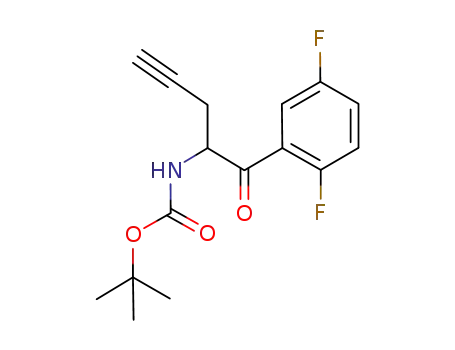 Molecular Structure of 1172623-96-9 (tert-butyl 1-(2,5-difluorophenyl)-1-oxopent-4-yn-2-ylcarbaMate)